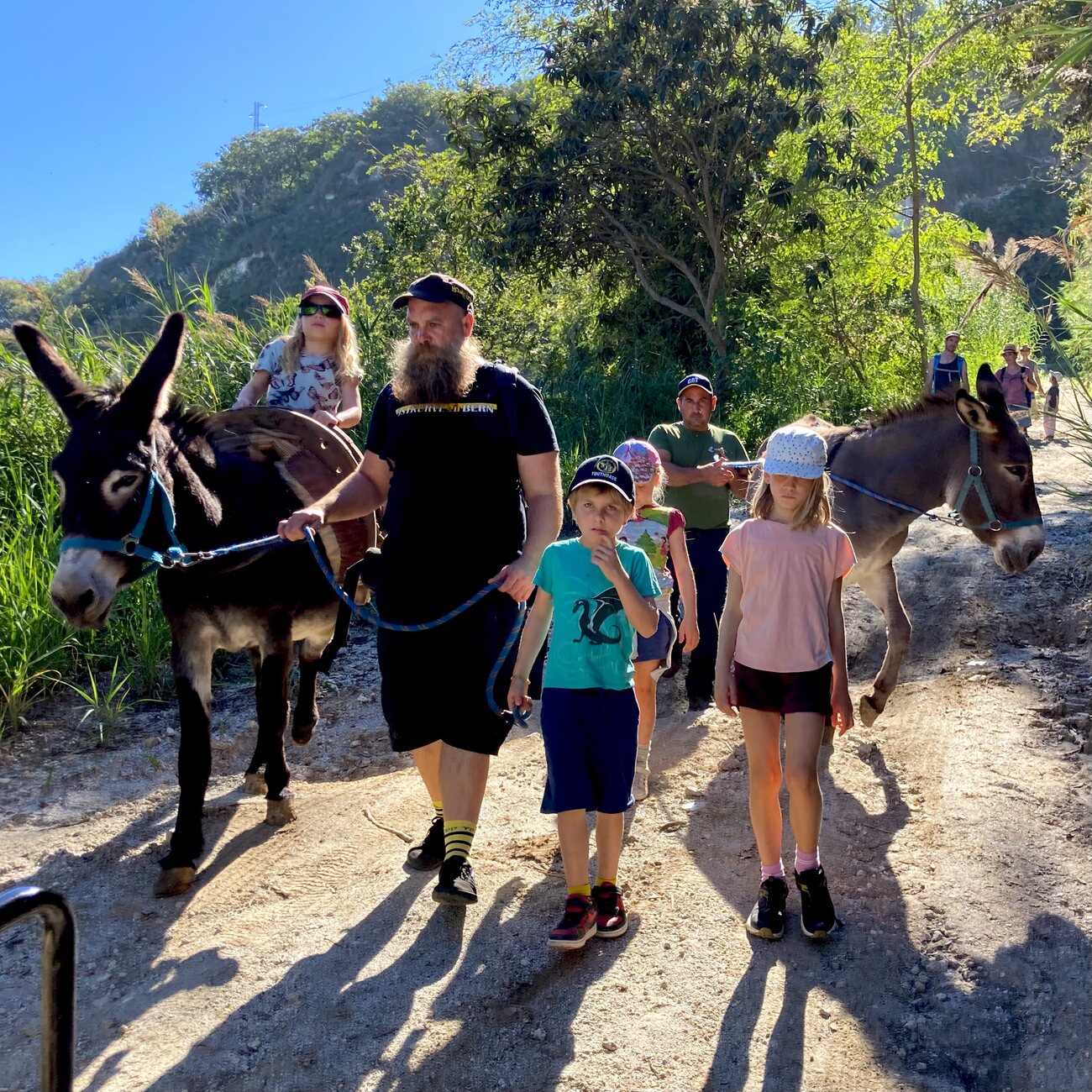 A spasso nella valle: famiglia in trekking con gli asini lungo il sentiero — A taste of the valley: a family donkey-trekking along the trail